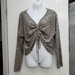 𝅺leapord Print Super Soft Rouched Top